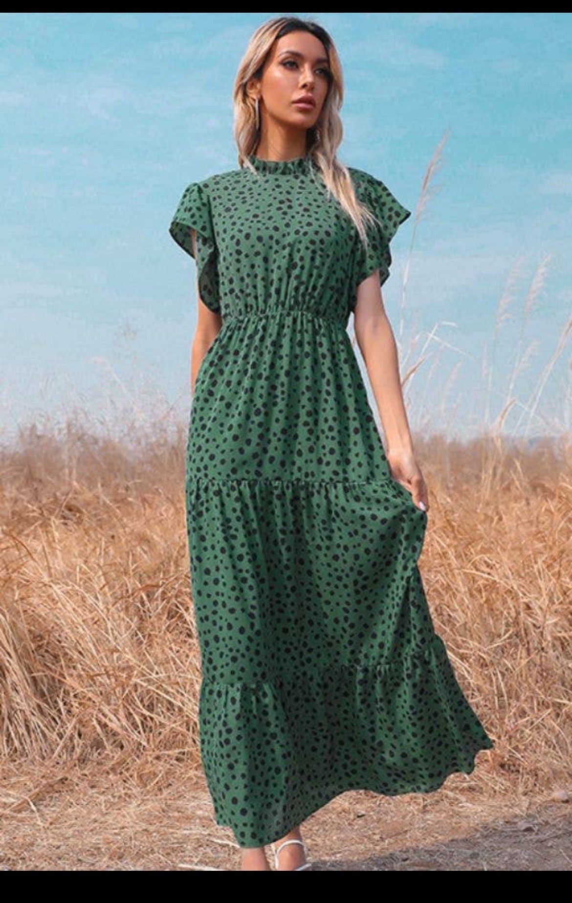 Maxi Long Green Dress