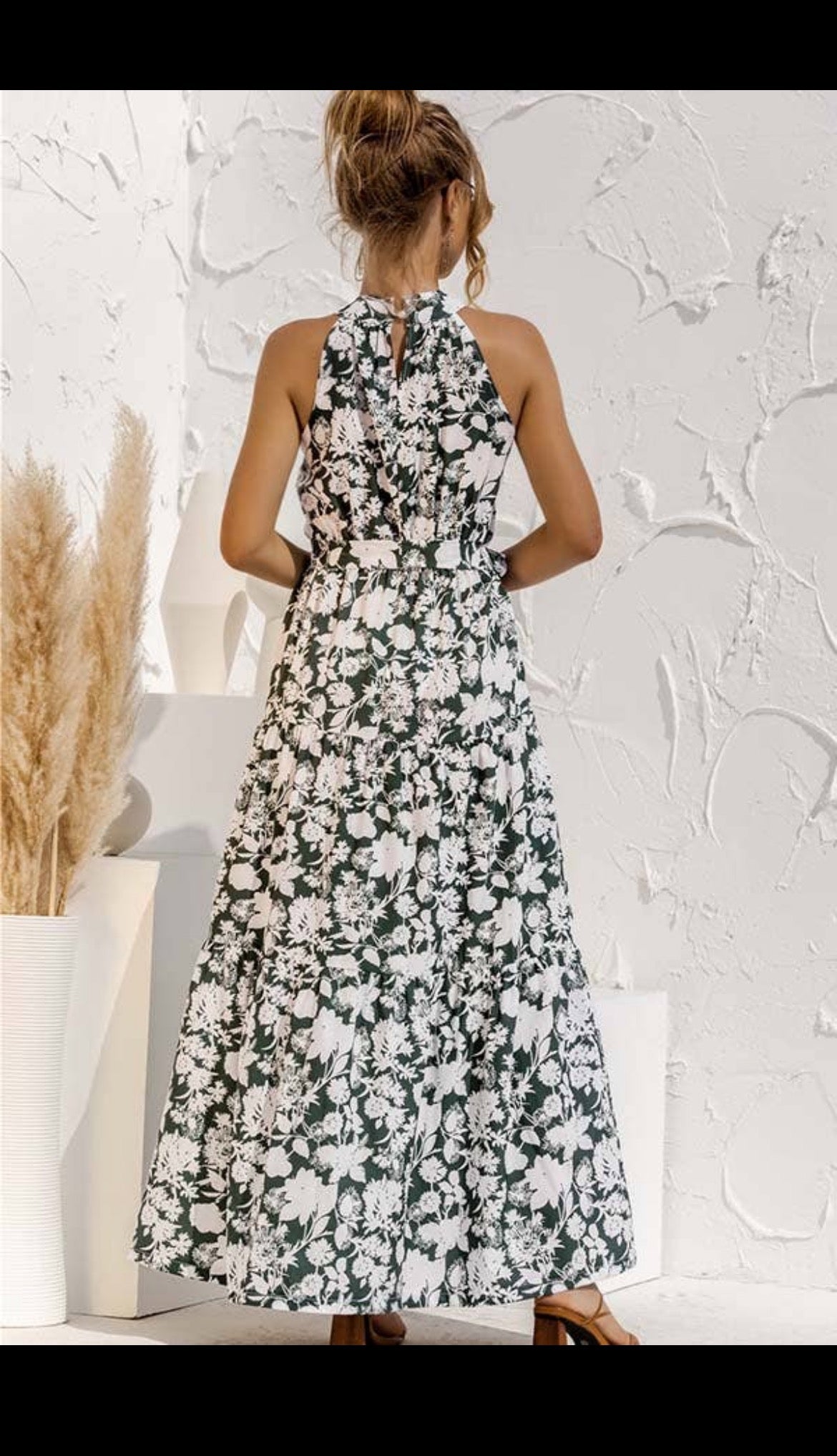 Copy of Print Halter Tiered Maxi Dress