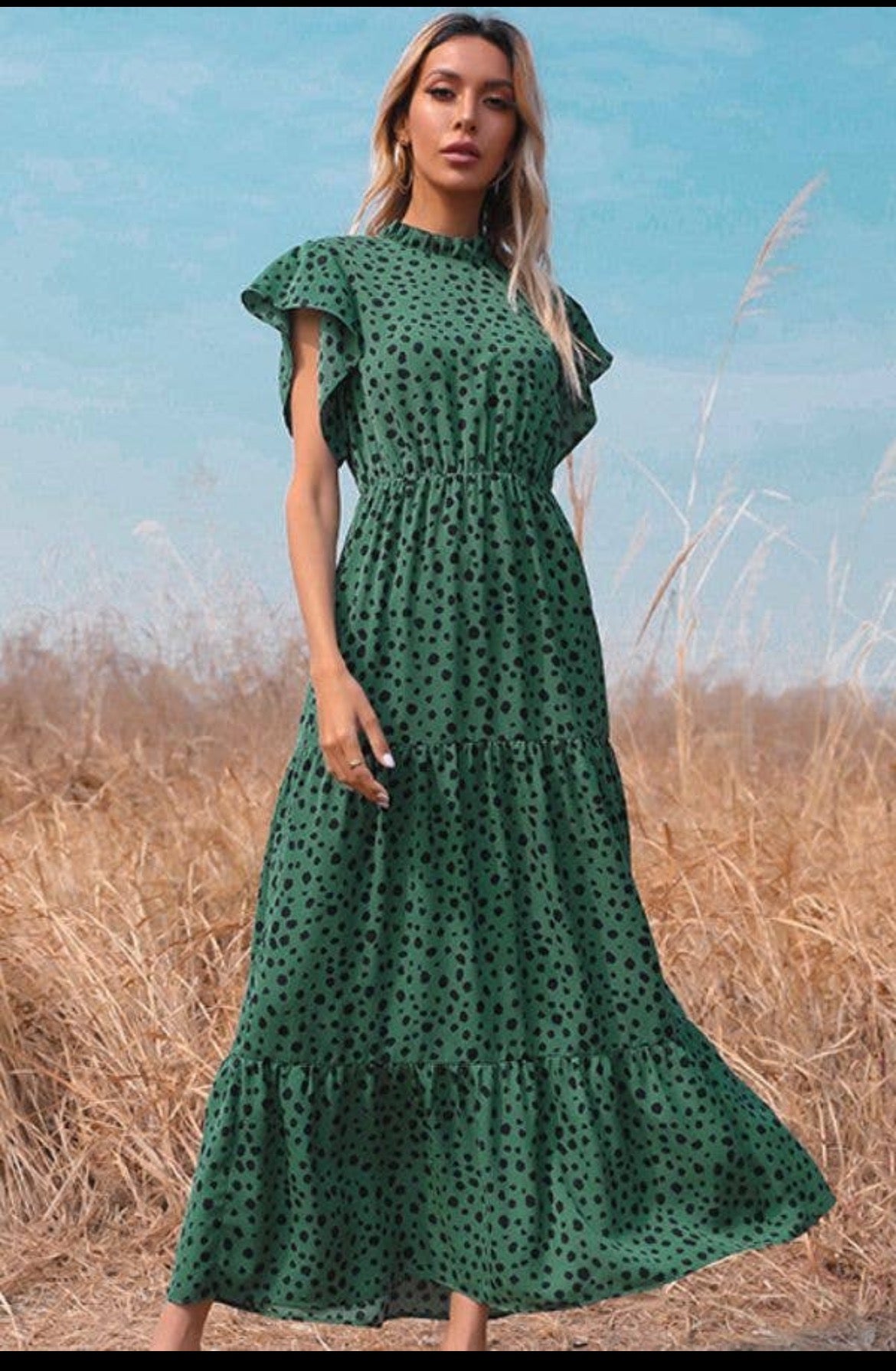 Maxi Long Green Dress