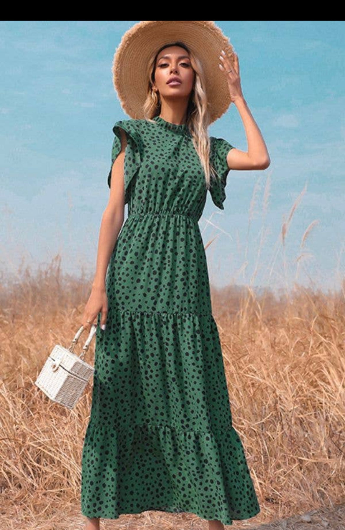 Maxi Long Green Dress